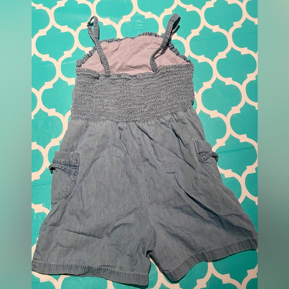 Cat and Jack Blue Denim Romper - Picture 2 of 3